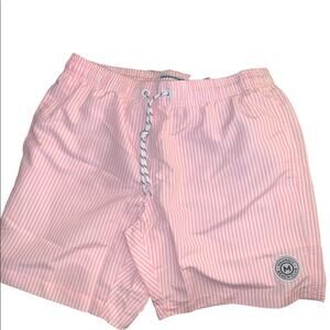 Maamgic Men's Swim‎ Trunks. Pink White. Small